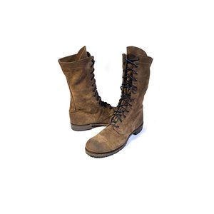 Walk Over Vintage Shoe Co USA Brown Combat Boot Lug Size 9
